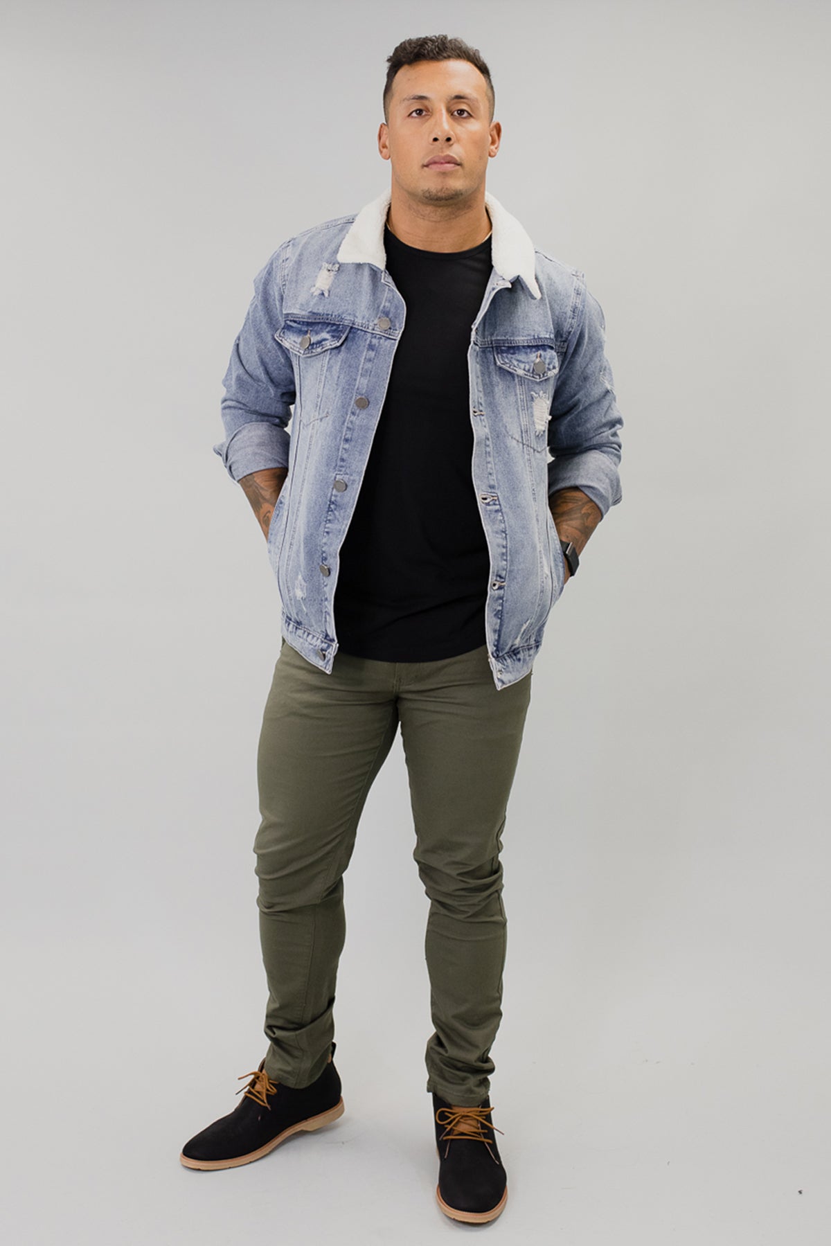 Carter Denim Sherpa Collar Jacket