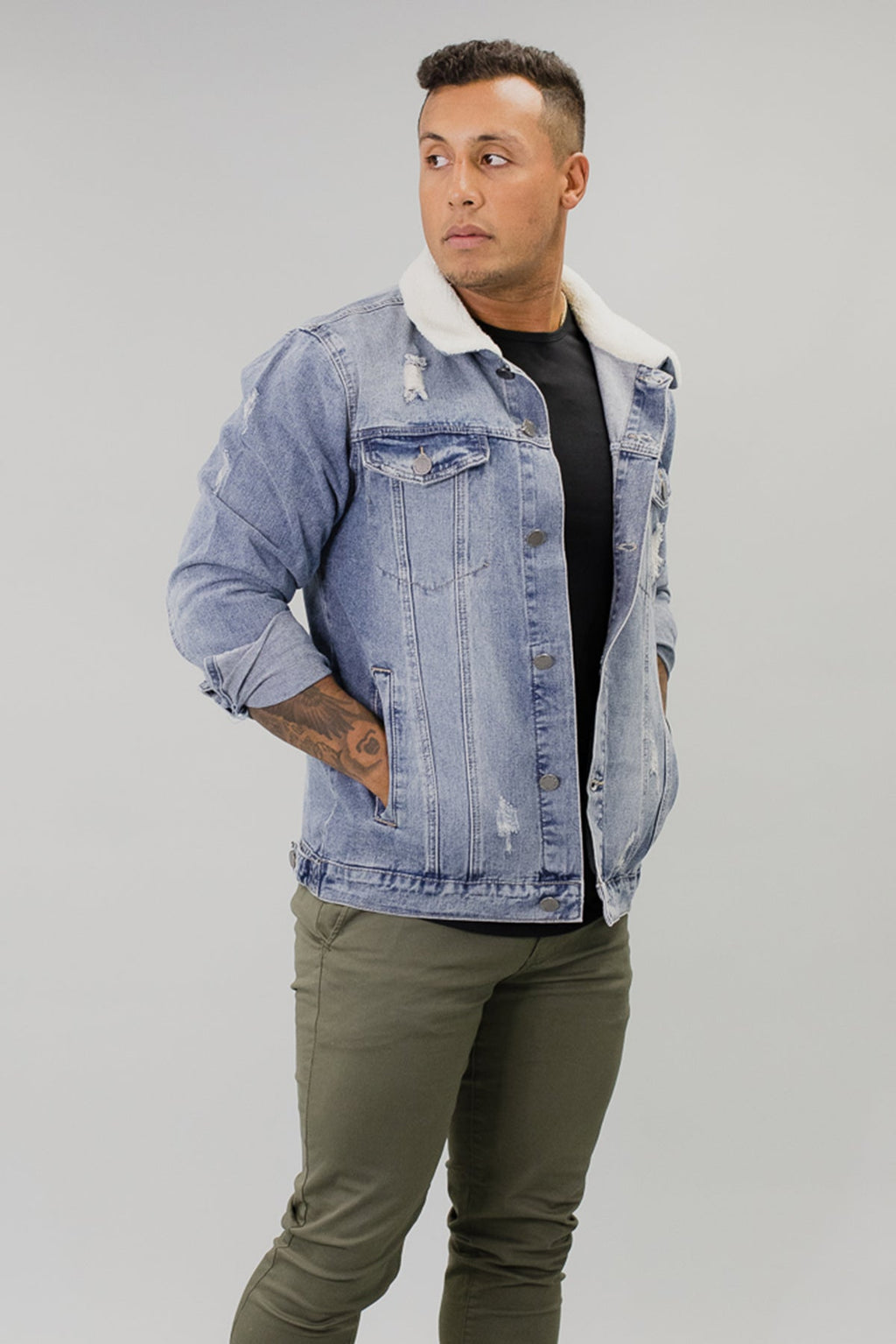 Carter Denim Sherpa Collar Jacket