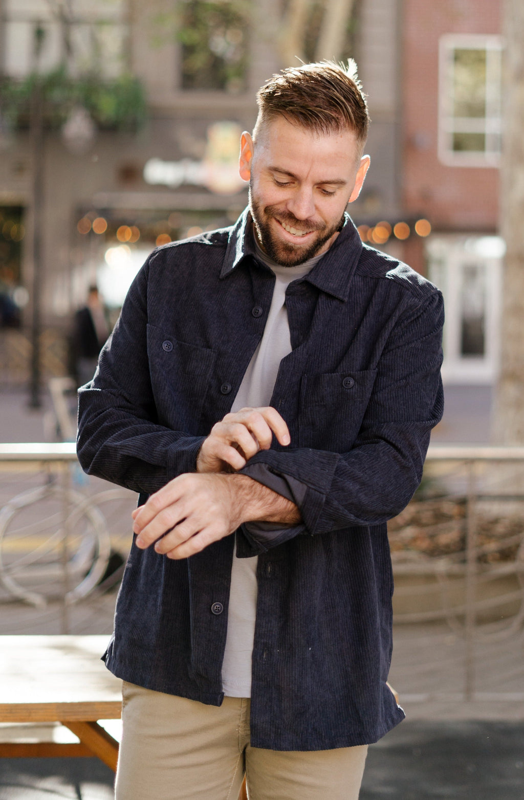 Men'S Corduroy Shirt Jacket Long Sleeve Shirts Button Down Shacket