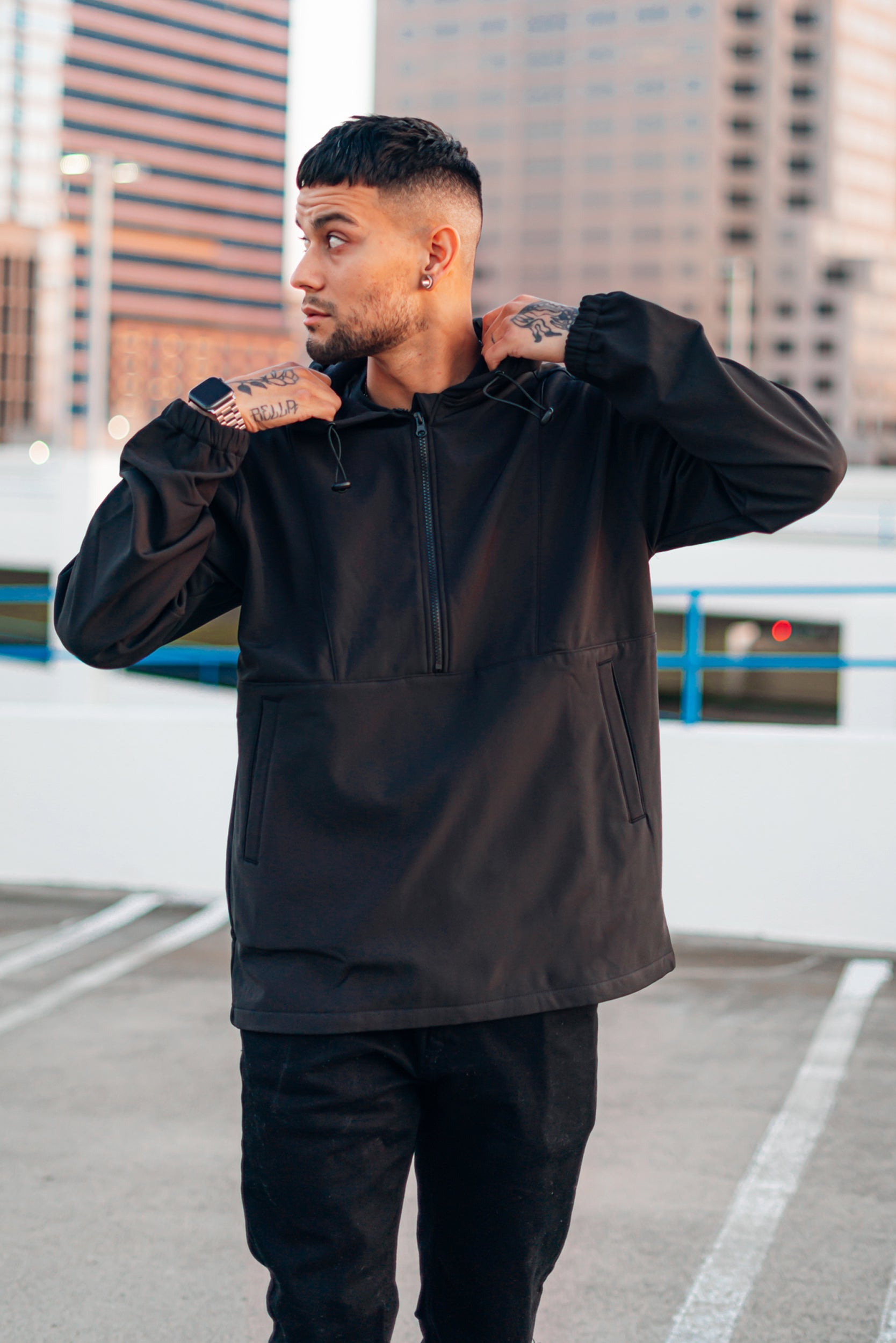 Men's Quarter Zip Active Pullover Hoodies with Pockets