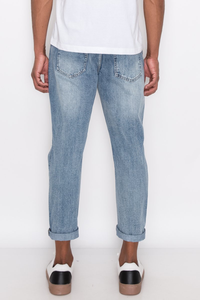 Distressed Cropped Denim Jeans