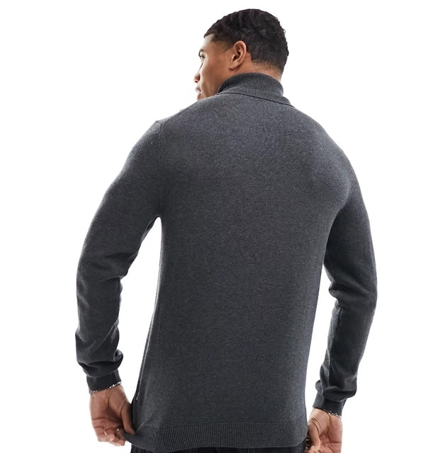 Men's Knitted Roll Neck Sweater-LAST ONE