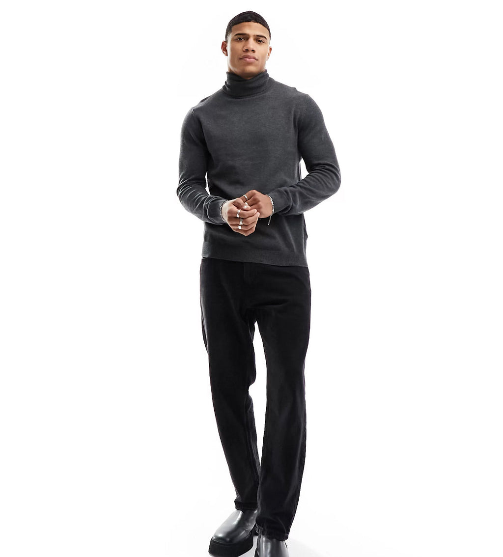 Men's Knitted Roll Neck Sweater-LAST ONE