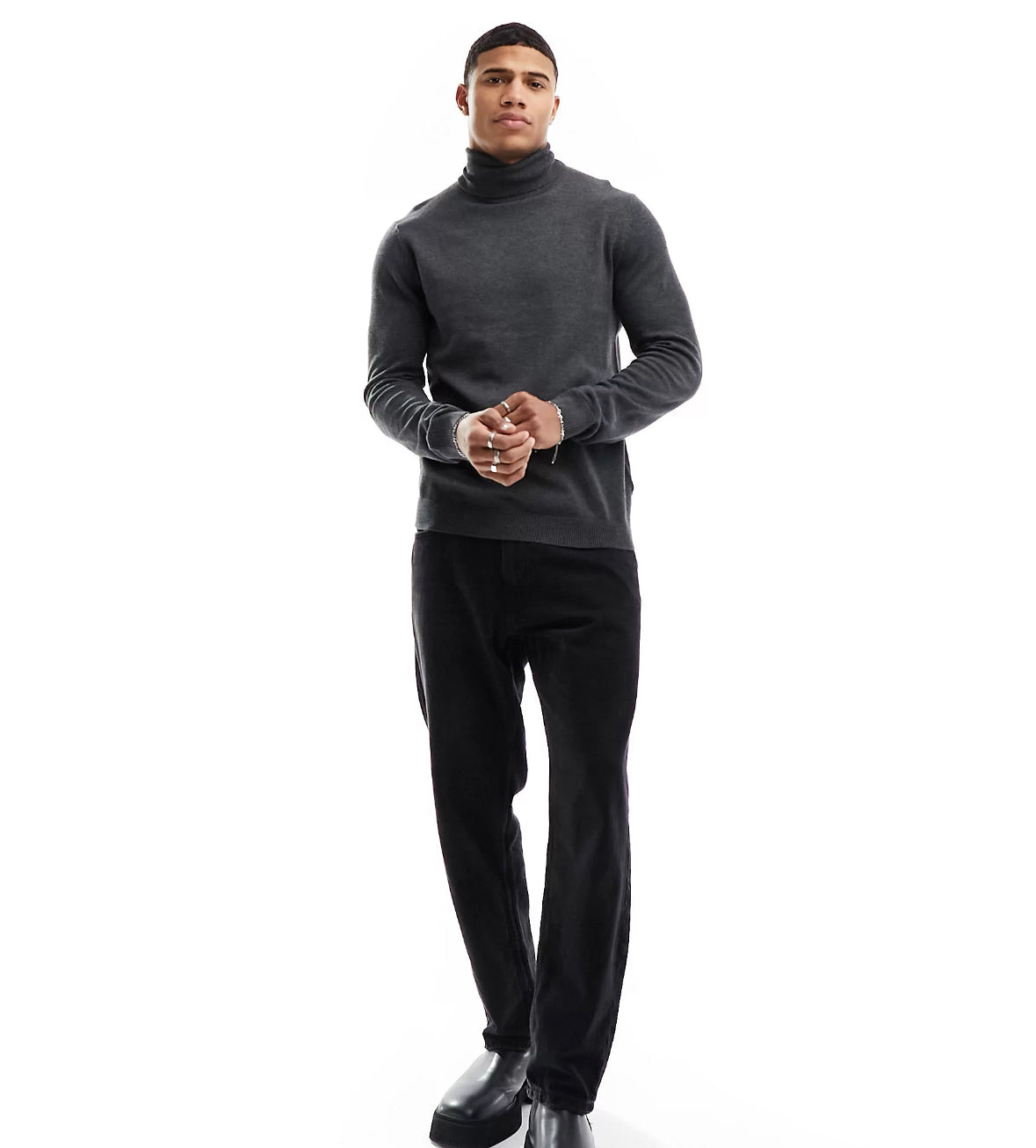 Men's Knitted Roll Neck Sweater-LAST ONE