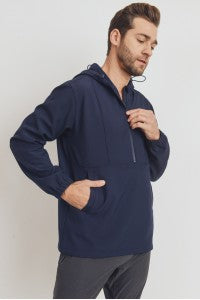 Men's Quarter Zip Active Pullover Hoodies with Pockets
