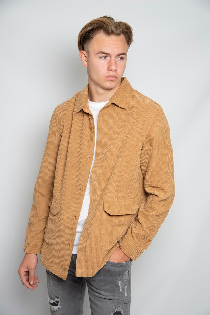 Men'S Corduroy Shirt Jacket Long Sleeve Shirts Button Down Shacket