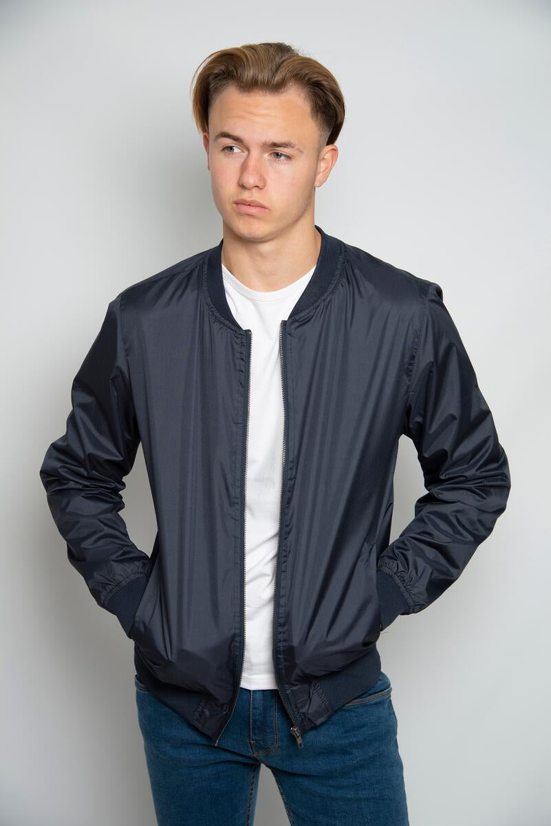Relaxed Fit Lightweight Bomber Jacket In Navy