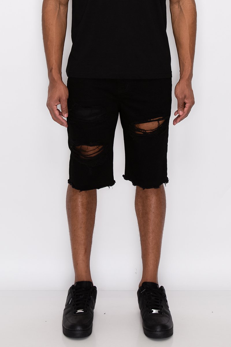 Mens Distressed Denim Shorts
