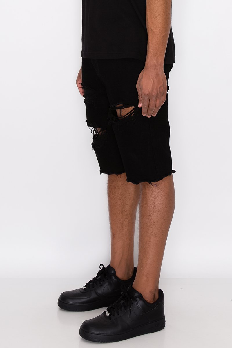 Mens Distressed Denim Shorts