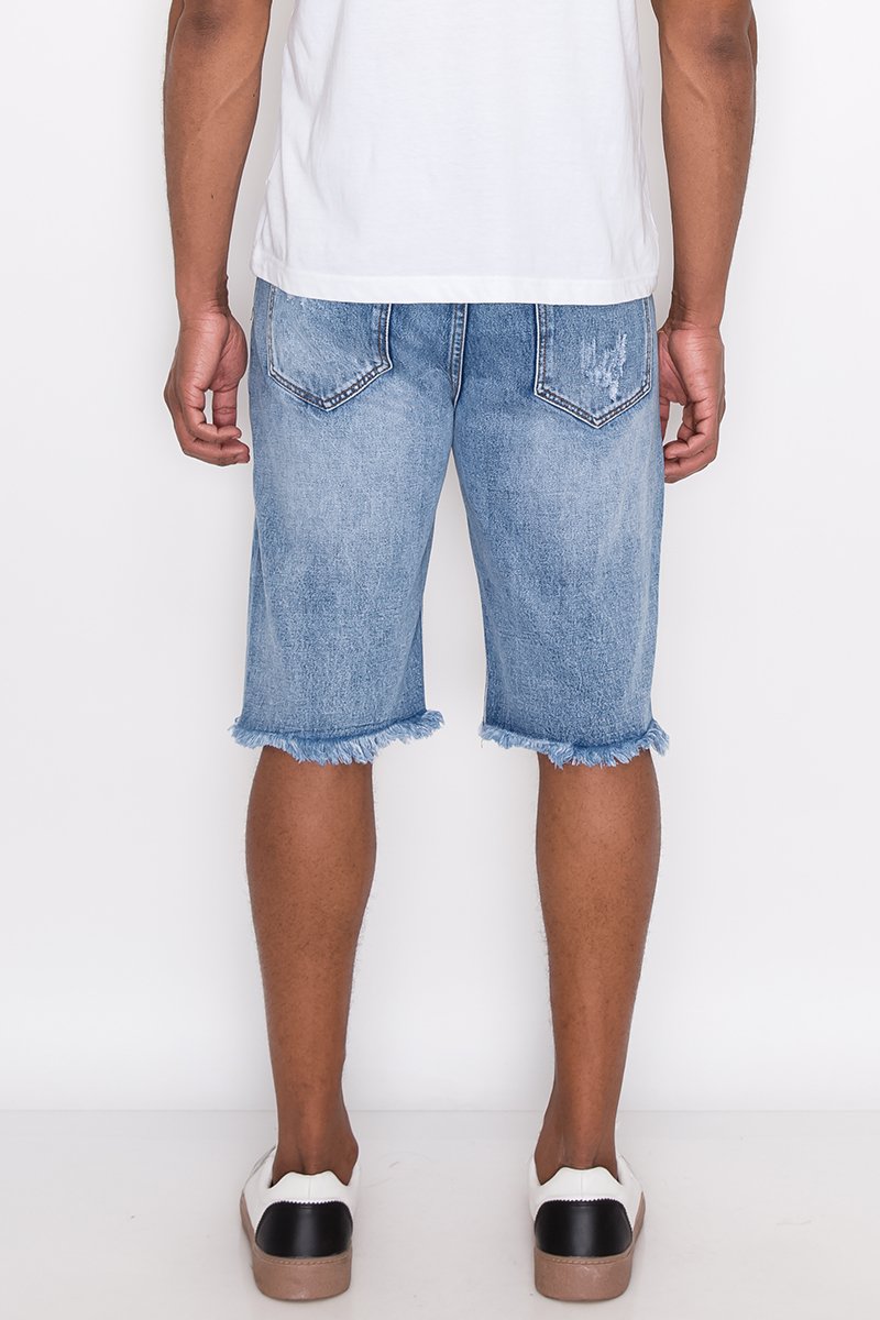 Mens Distressed Denim Shorts